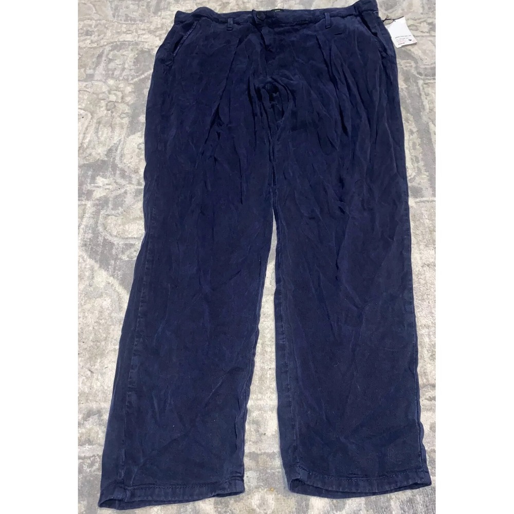 DWP Drew Fit Crop Pants Women's Measures 32" Waist Navy Blue Tencel Blend New